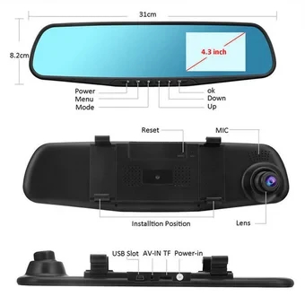 Miniatura 2 de Espejo Retrovisor Full Hd Cámara