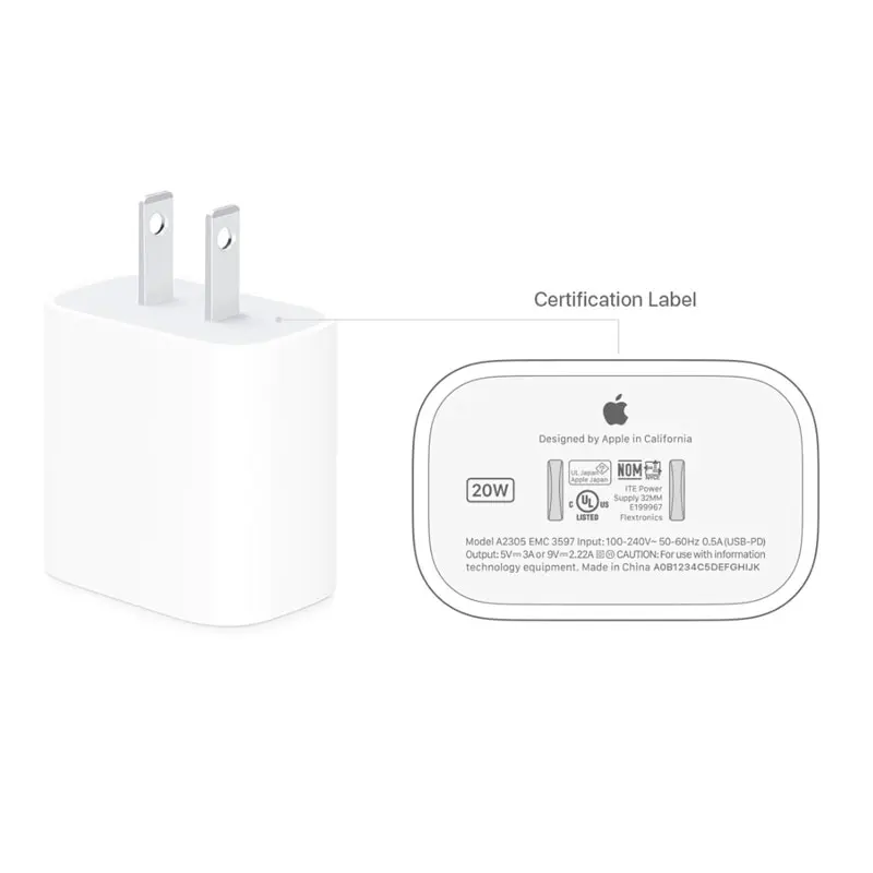 Adaptador Tipo c Apple 20w