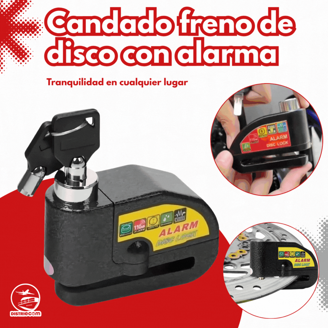 CANDADO DISCO CON ALARMA PARA MOTO O BIC