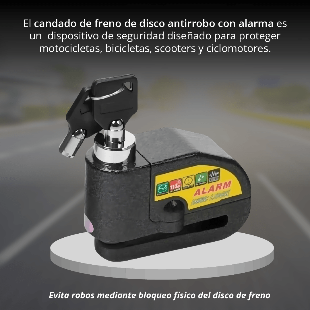 Miniatura 7 de CANDADO DISCO CON ALARMA PARA MOTO O BIC