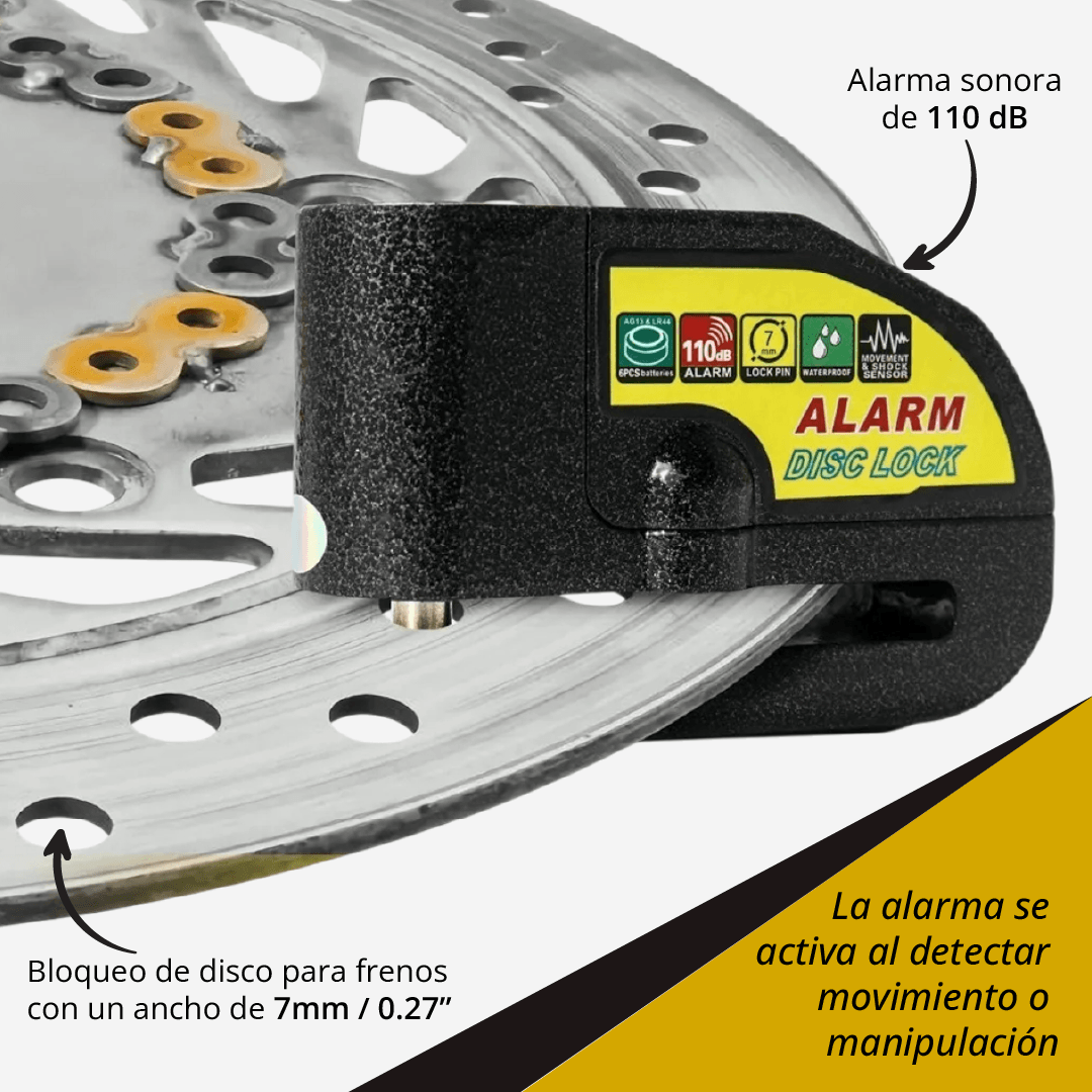 Miniatura 4 de CANDADO DISCO CON ALARMA PARA MOTO O BIC