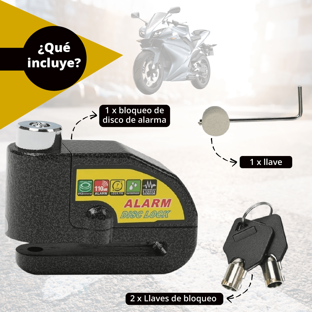 Miniatura 3 de CANDADO DISCO CON ALARMA PARA MOTO O BIC