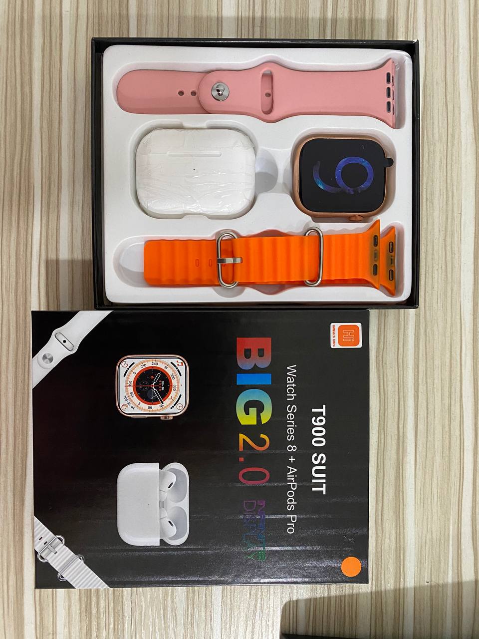 Vista 4 de Combo Reloj Smartwatch T900 + audífonos - COLOR: BLANCO