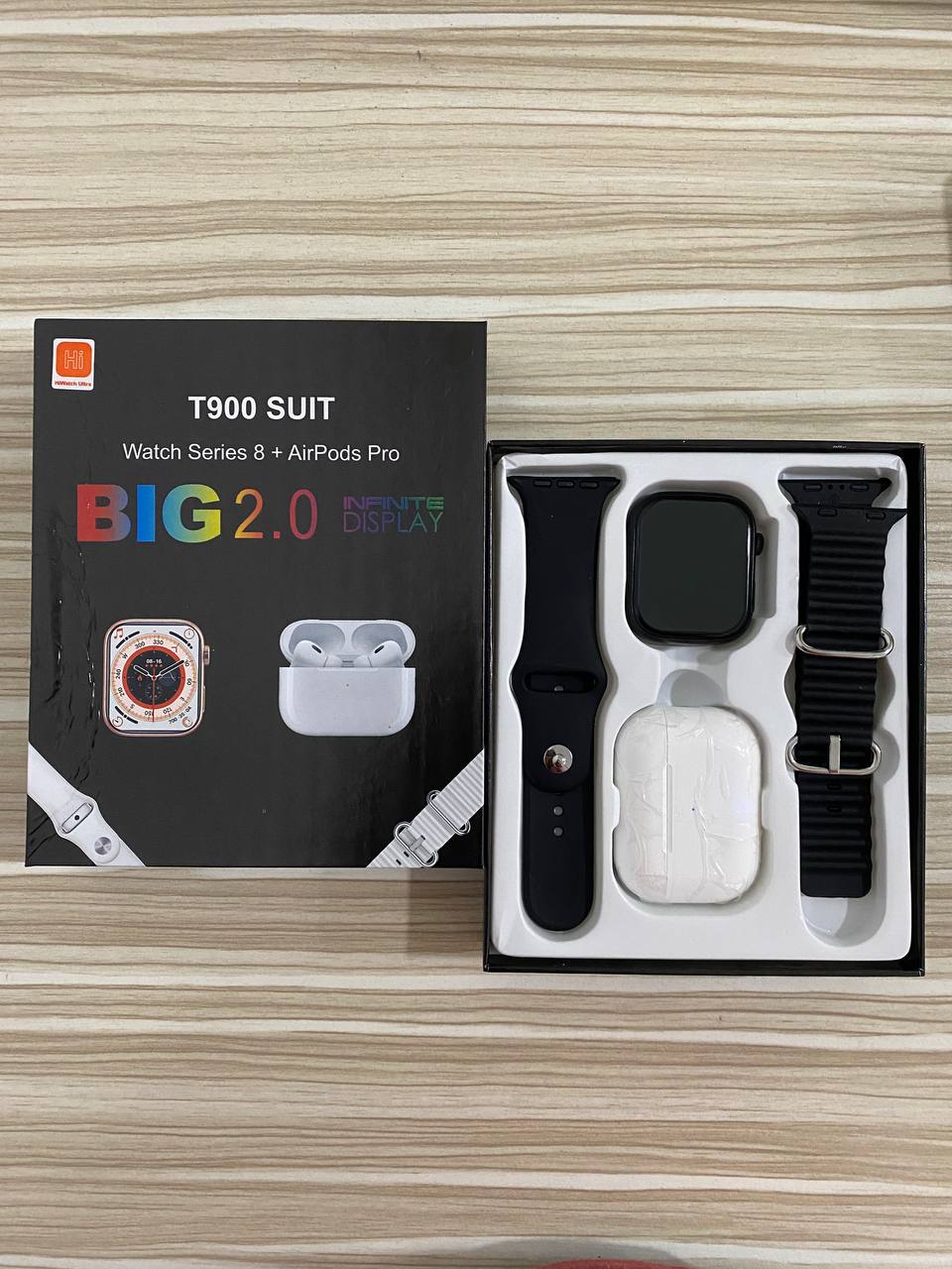 Vista 6 de Combo Reloj Smartwatch T900 + audífonos - COLOR: BLANCO