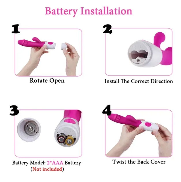 Vista 3 de Vibrador Conejo - Color: Negro