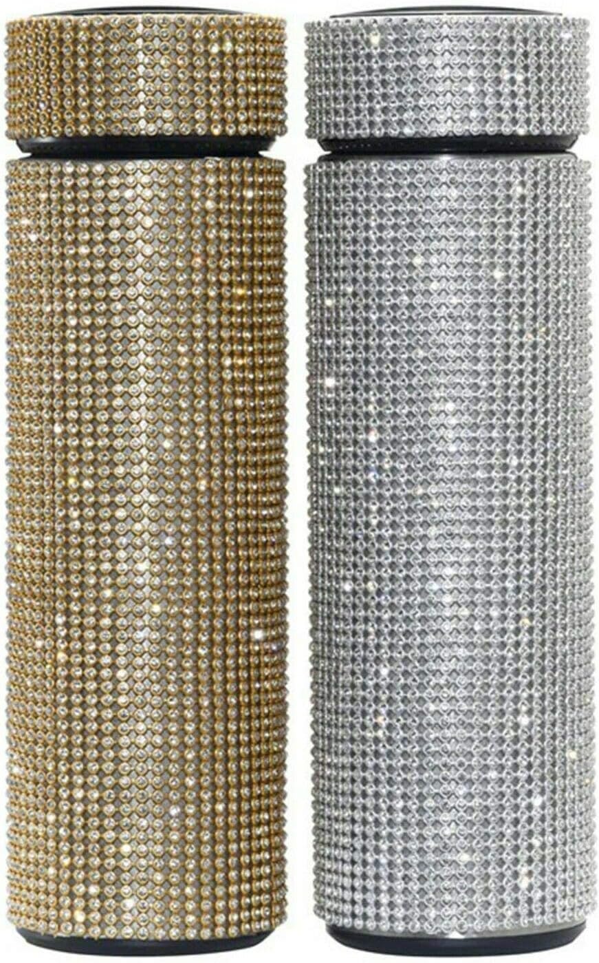 Vista 3 de TERMO DIGITAL CON PERLAS 500 ML - COLOR: DORADO