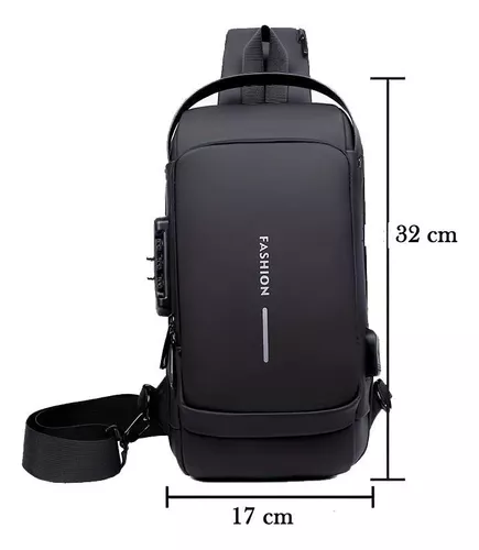 Vista 2 de Bolso Maleta Mochila Antirrobo Manos lib - color: Negro/Dorado