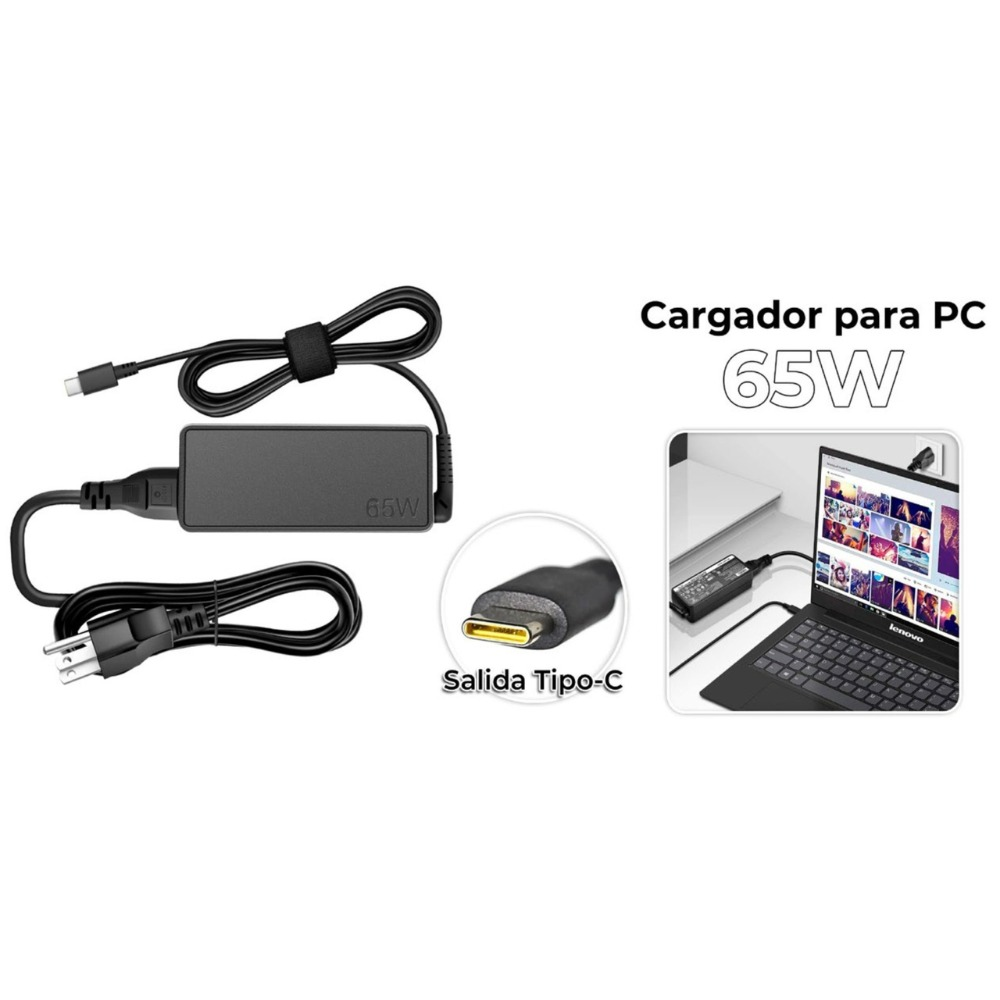 Cargador Carga rápida Para Portatil 65w