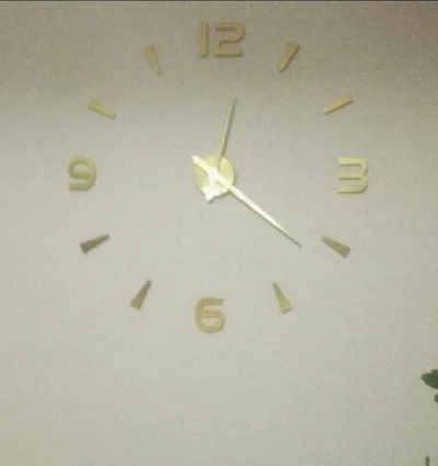RELOJ 3D GRANDE 100X100CM COLOR DORADO