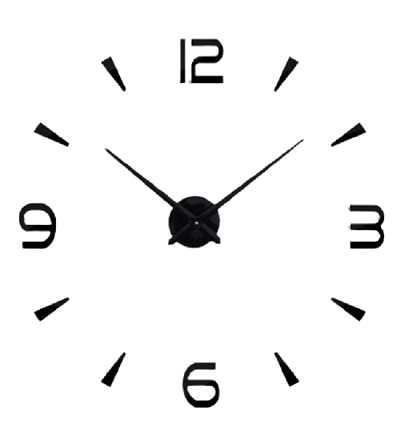 RELOJ 3D GRANDE  100X100CM COLOR NEGRO