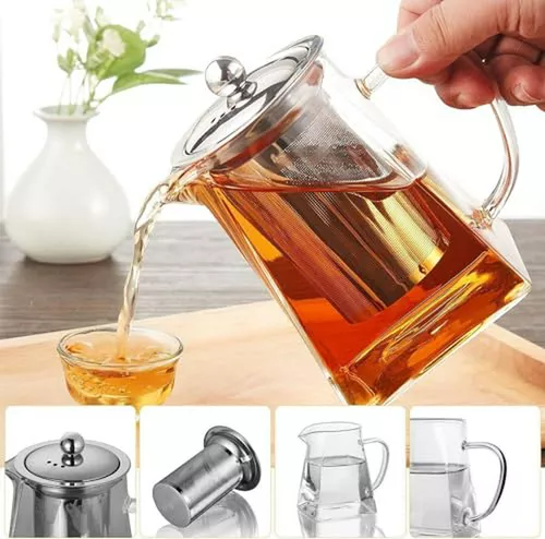 Tetera De Vidrio Con Infusor De Acero
