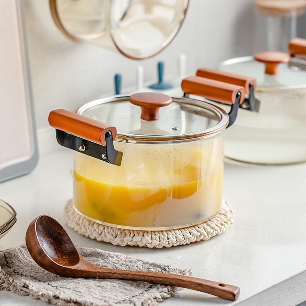 Miniatura 5 de Olla De Vidrio Con Mangos De Madera