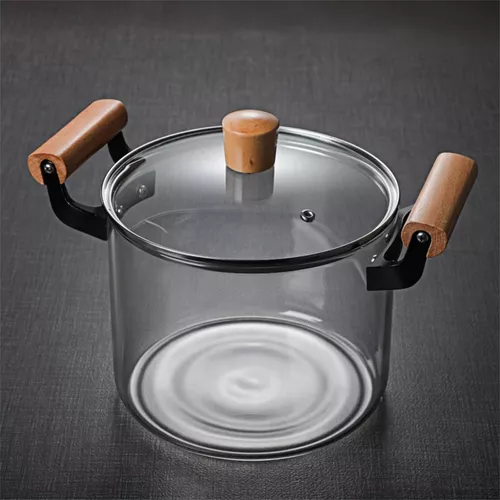 Miniatura 3 de Olla De Vidrio Con Mangos De Madera