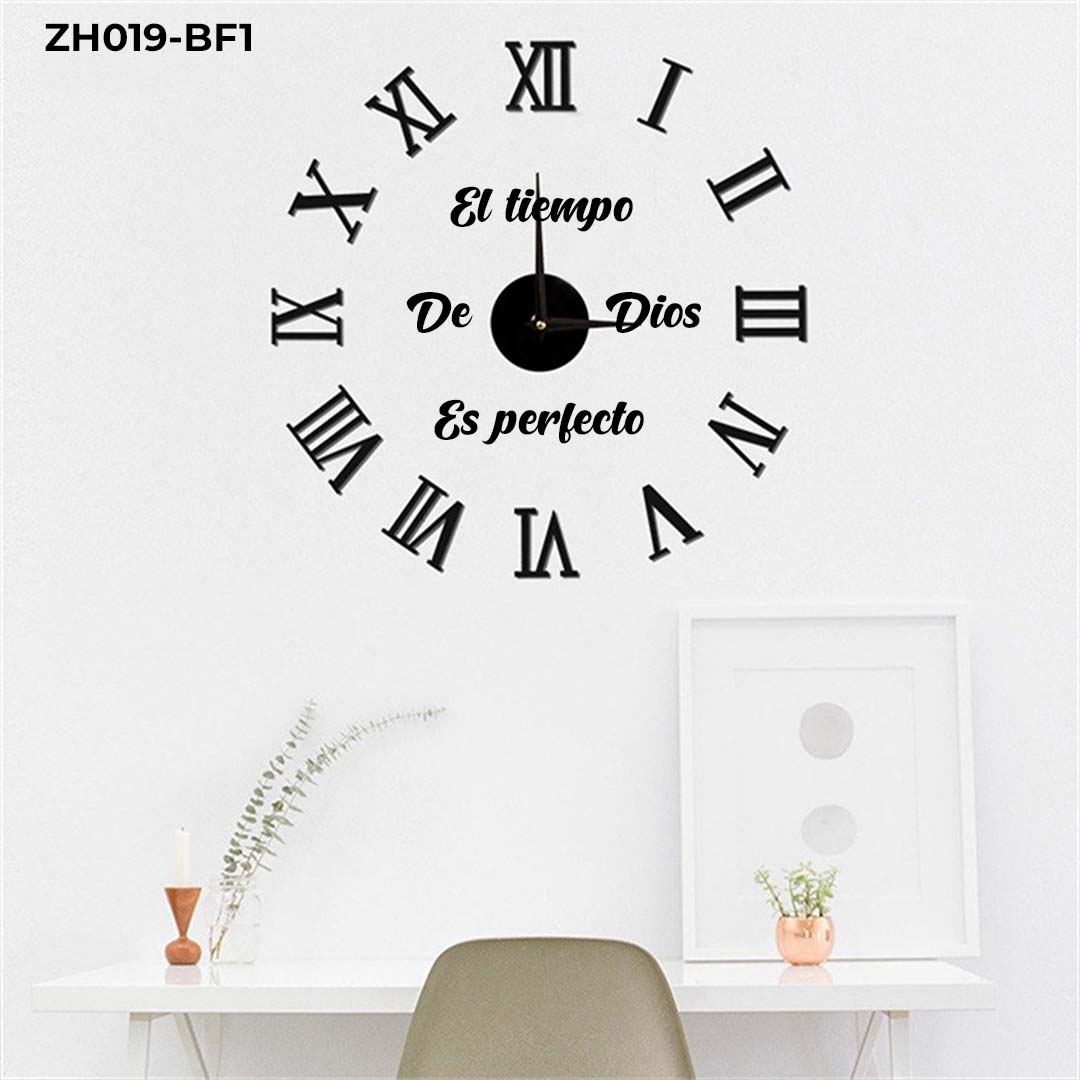 Vista 2 de RP-ZH019-F1 RELOJ ADHESIVO+FRASE TIEMPO - COLOR: RP-ZH019-BF1
