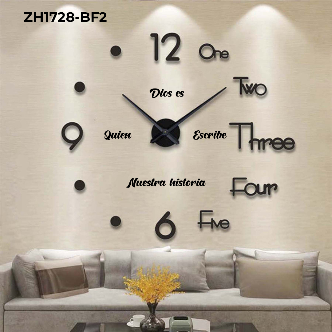 RP-ZH1728-F2 RELOJ ADHESIVO+FRASE HISTOR