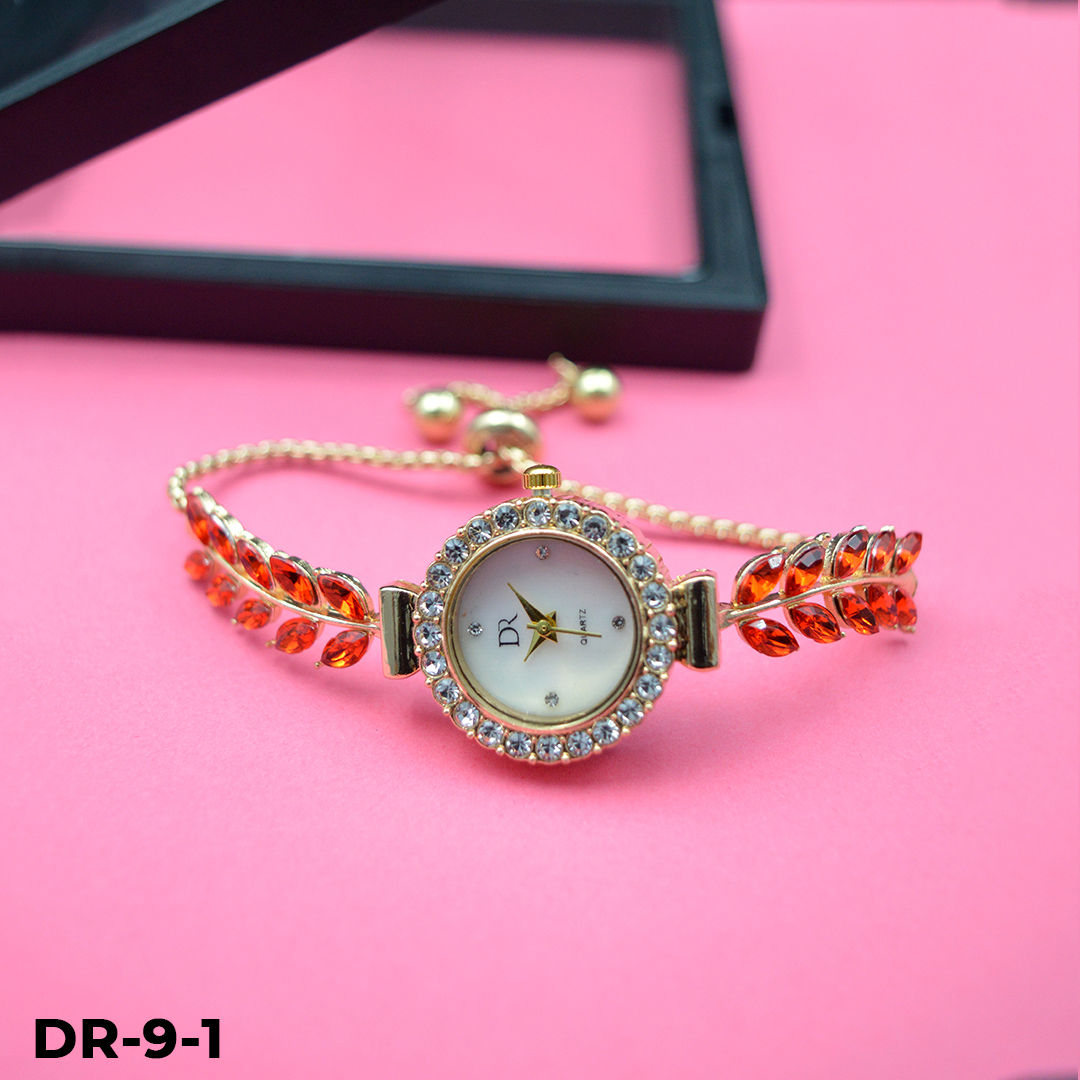 DR-9 RELOJ PULSERA TIPO JOYA DORADO