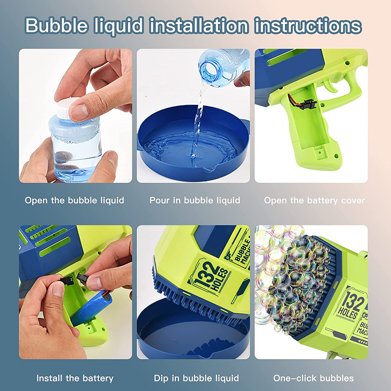 Vista 5 de Pistola De Burbujas Juguete Para Niños - COLOR: AZUL