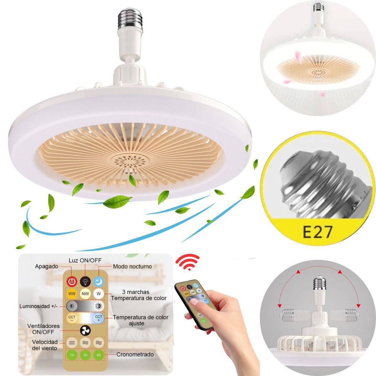 Miniatura 4 de Foco Ventilador Techo 2 En 1 Ahorrador C