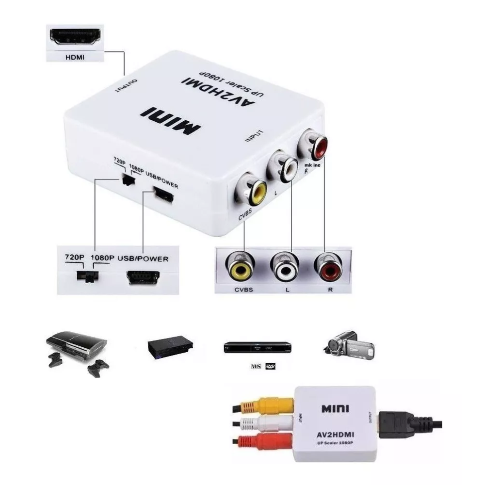 Miniatura 2 de Convertidor Adaptador Rca A Hdmi Av2hdm