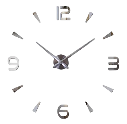 RELOJ MINI TAMAÑO 50X50CM COLOR PLATA