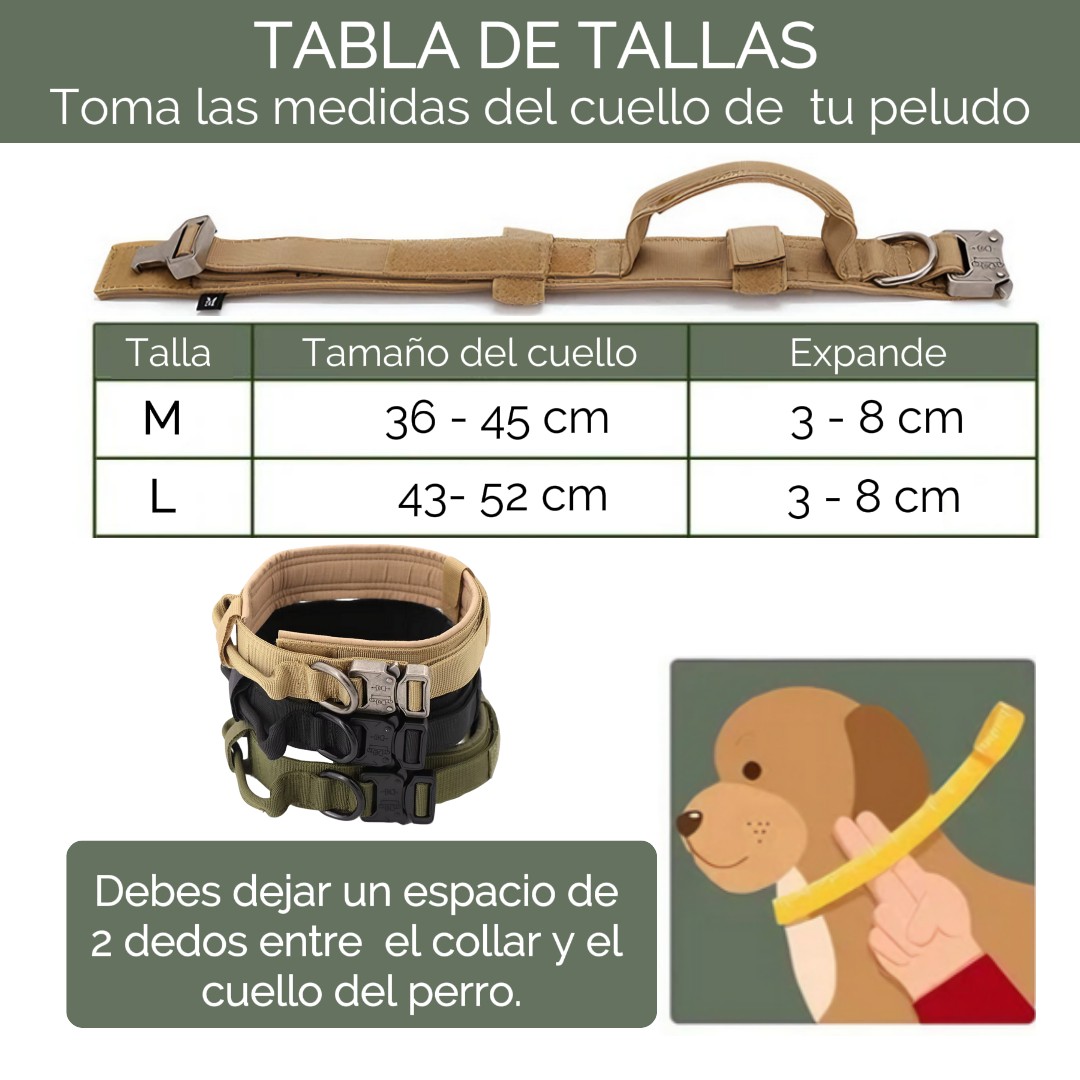 Collar Para Perro Tactico Ajustable 2