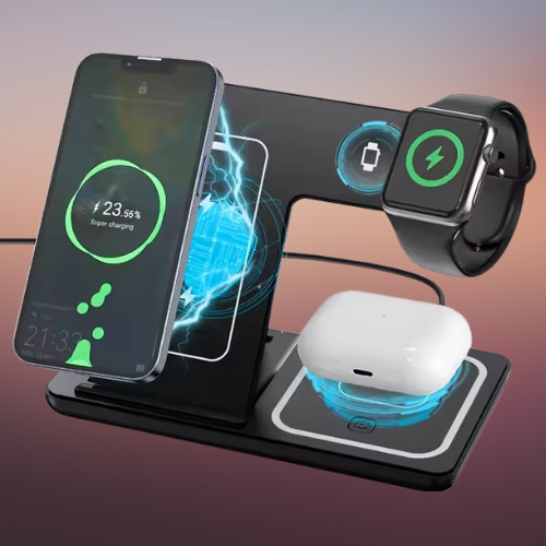 Base De Carga Inalámbrica 3 en 1