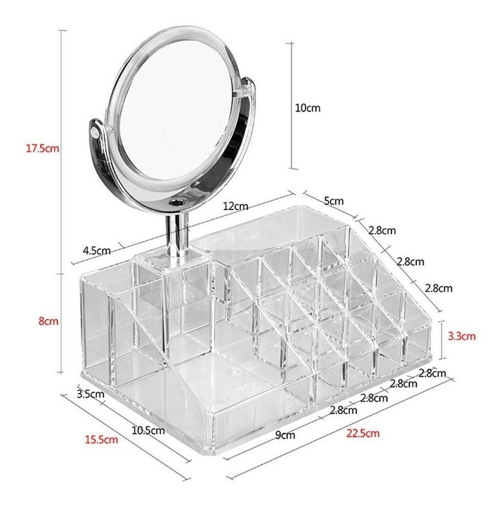 organizador de maquillaje con espejo
