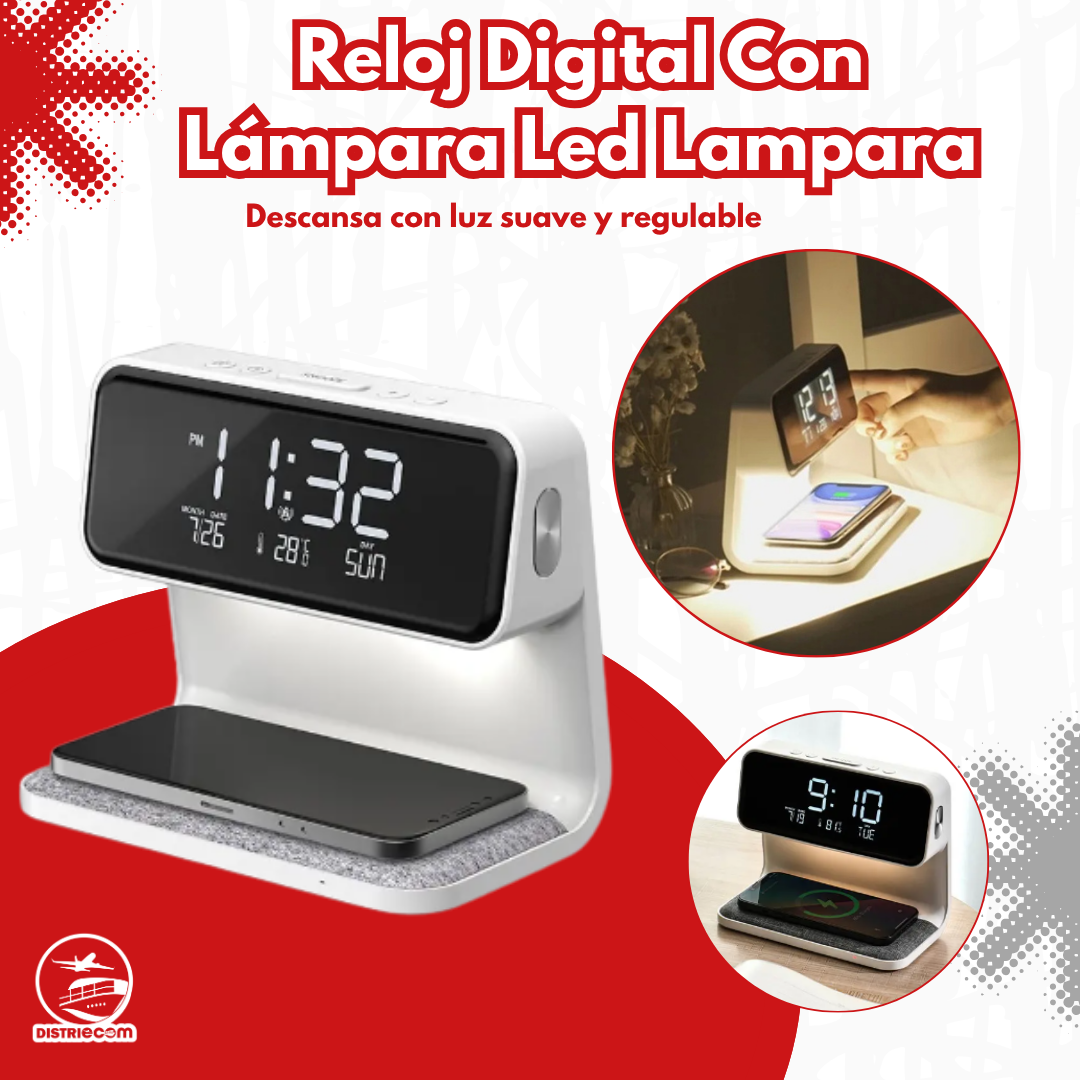 RELOJ DIGITAL INALÁMBRICO CON LÁMPARA