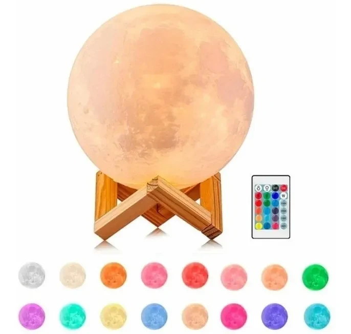 Miniatura 3 de Lampara De Luna 16 Colores Con Control