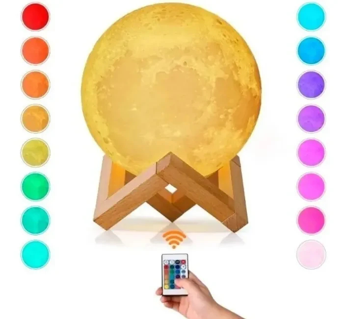 Miniatura 2 de Lampara De Luna 16 Colores Con Control
