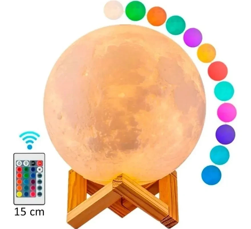 Miniatura 4 de Lampara De Luna 16 Colores Con Control