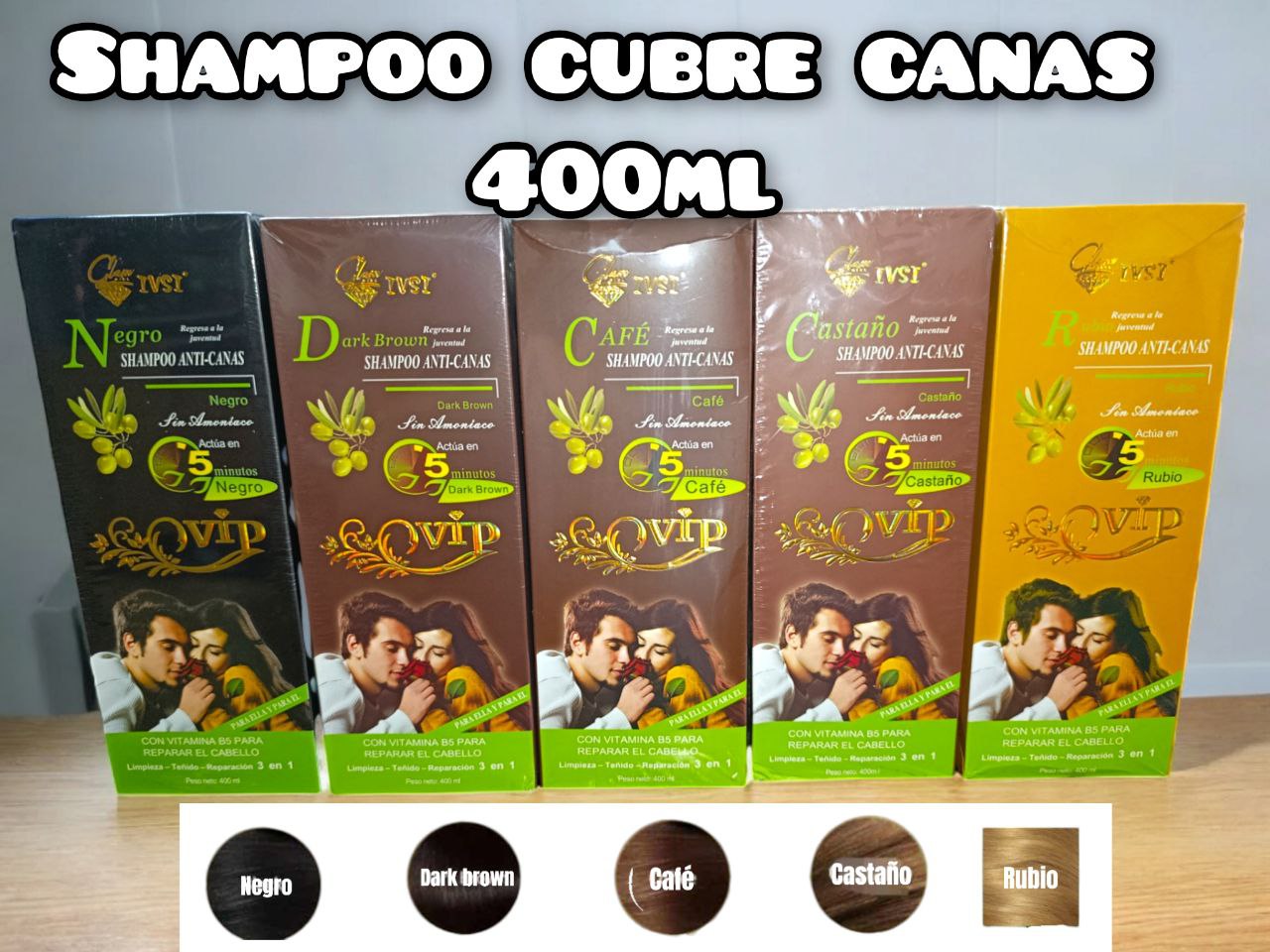 Miniatura 2 de Shampoo cubre canas 400ml - Color: Brown (café oscuro)