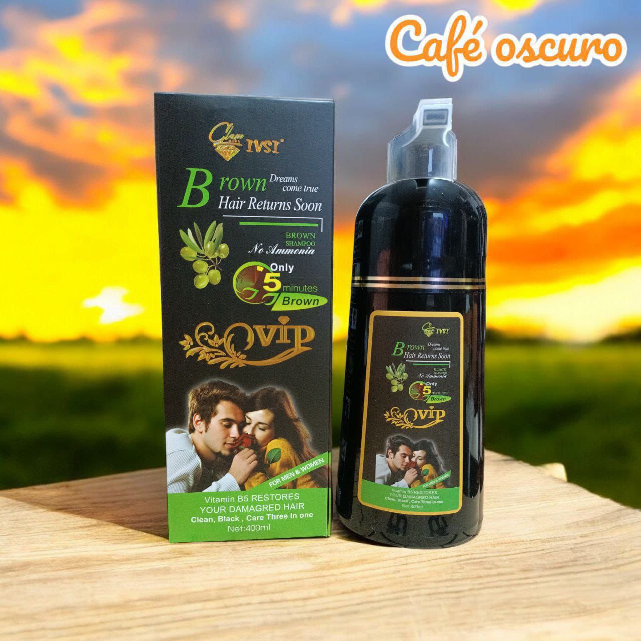 Miniatura 4 de Shampoo cubre canas 400ml - Color: Brown (café oscuro)