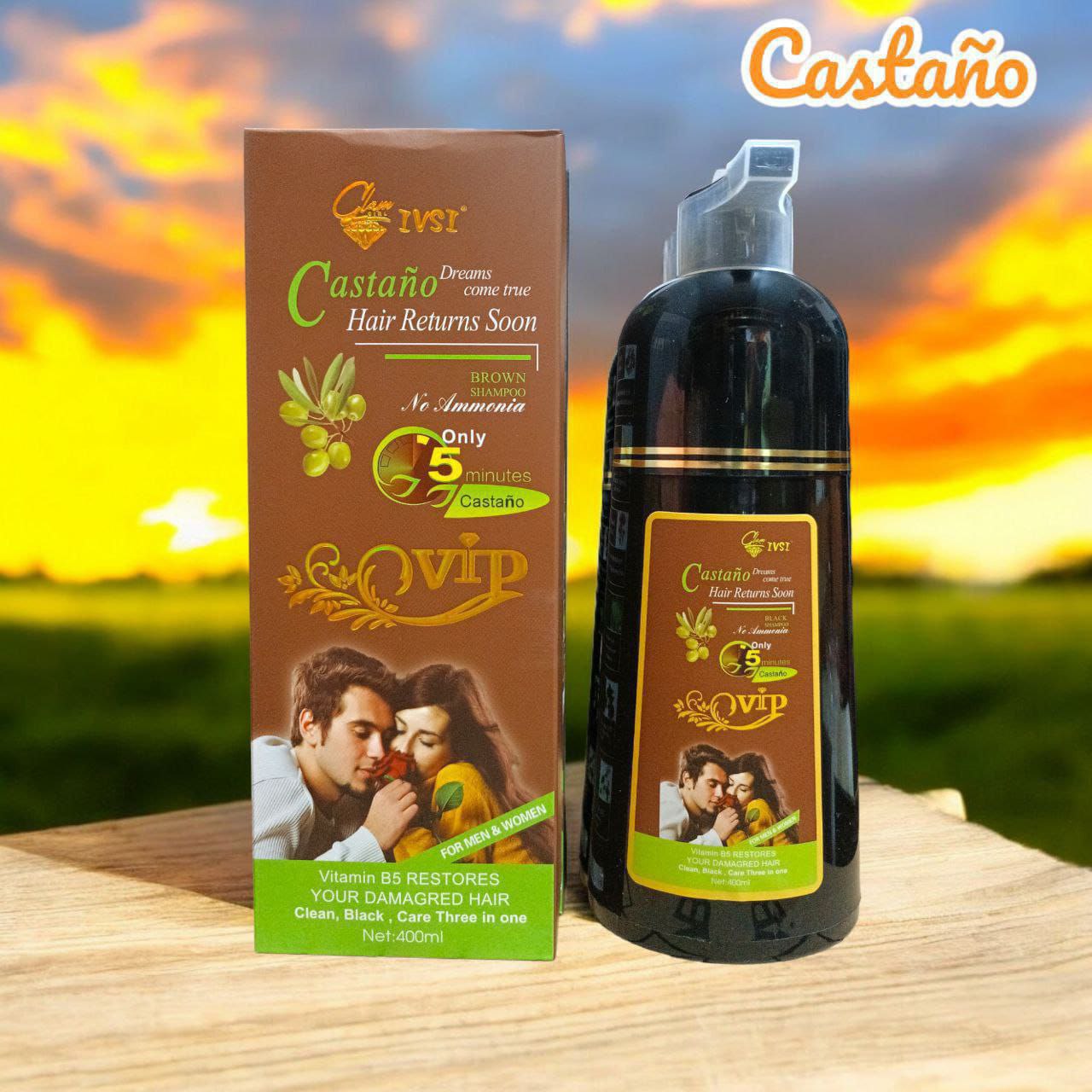 Miniatura 5 de Shampoo cubre canas 400ml - Color: Brown (café oscuro)