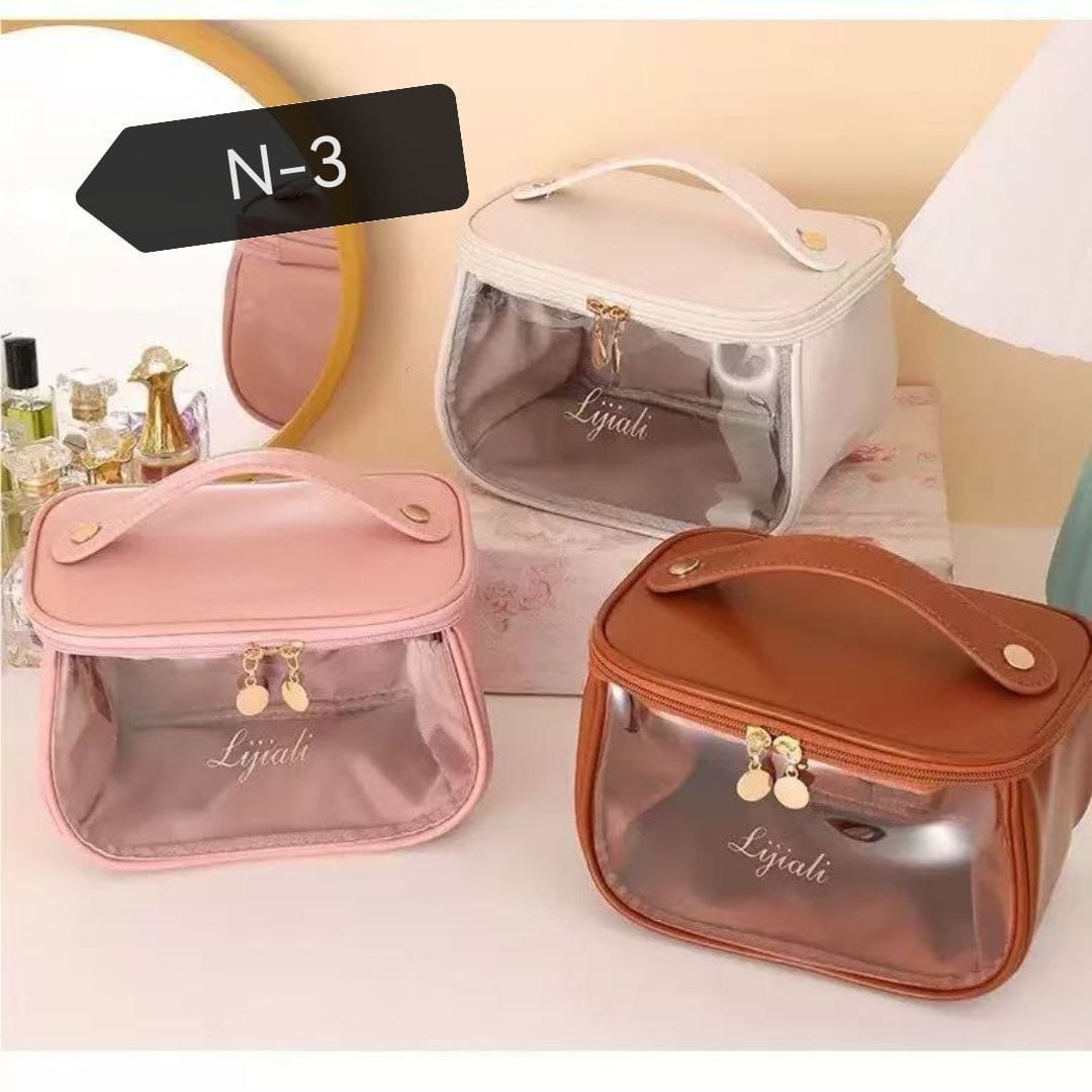 BOLSA TRANSPARENTE COSMETIQUERA 21X13 CM