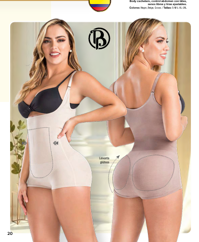 Miniatura 2 de Body cachetero con látex 0210L - COLOR: NEGRO, TALLA: XL