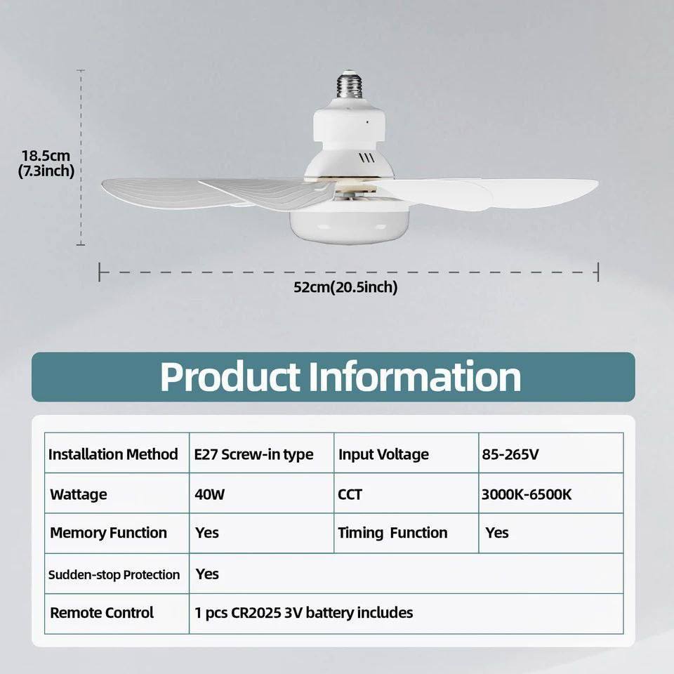 Foco Ventilador Led aspas Foco