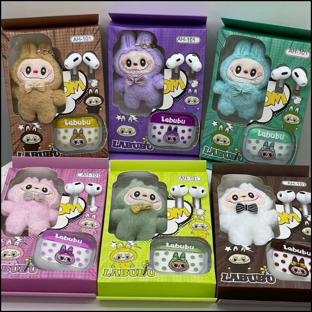 Auriculares LABUBU con peluche llavero