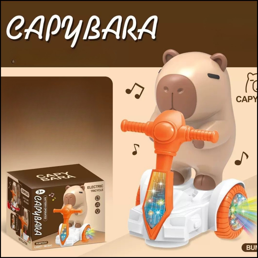 Triciclo con capibara electrico y musica