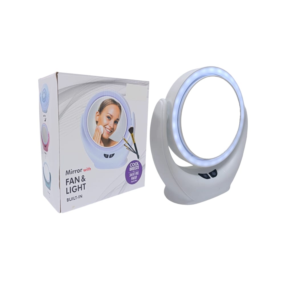 espejo redondo con ventilador