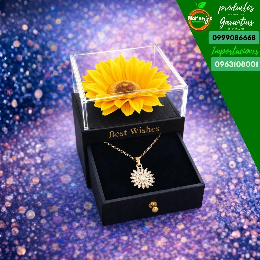 JOYERO GIRASOL + COLLAR DE GIRASOL