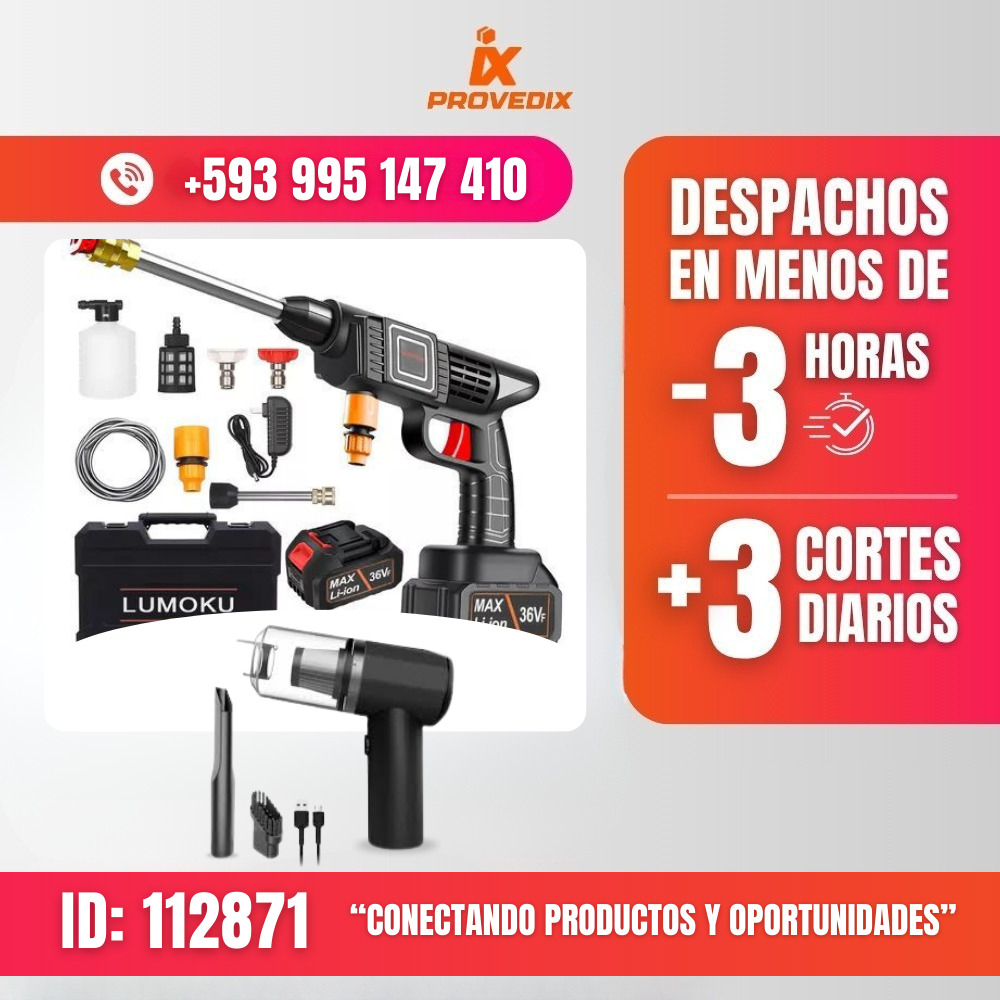 HIDROLAVADORA 2 BATERIAS + MINIASPIRADOR