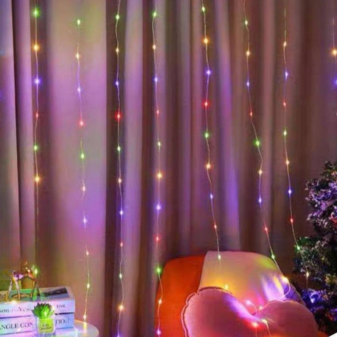 Cortina de luces LED multicolor