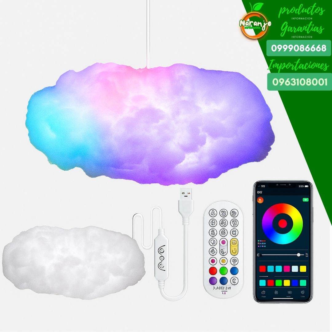 LÁMPARA NUBE RGB CON SONIDO