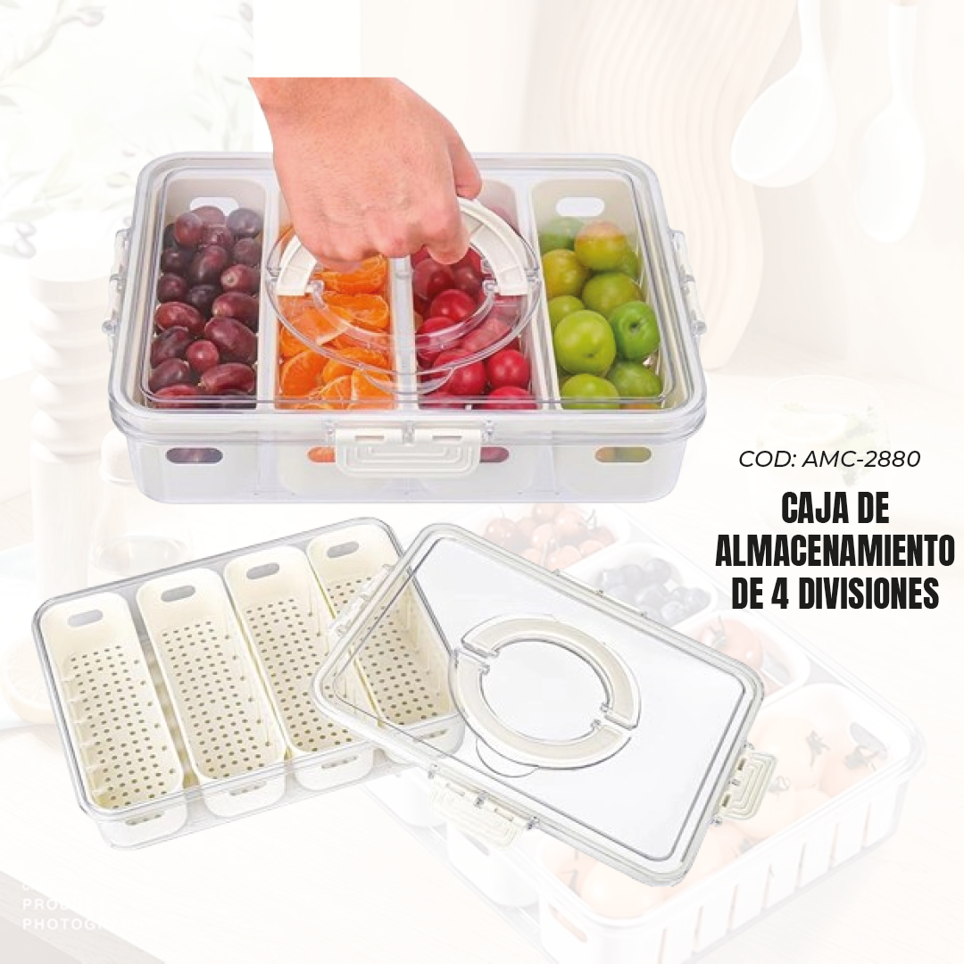 CAJA DE ALMACENAMIENTO DE 4 DIVISIONES