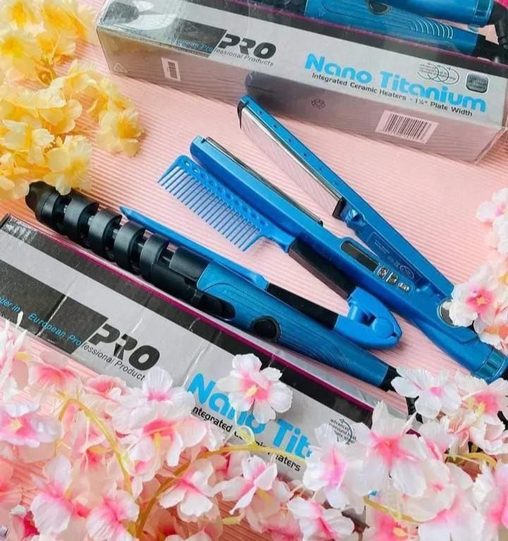 SET DE PLANCHA Y RIZADOR DE CABELLO