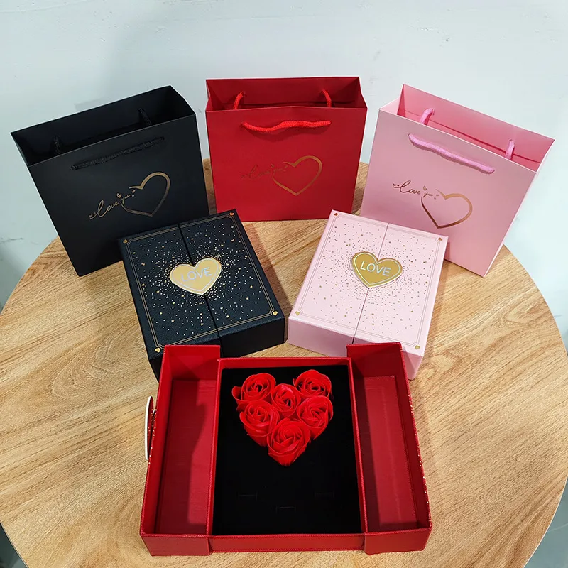 set collar y rosas de corazon