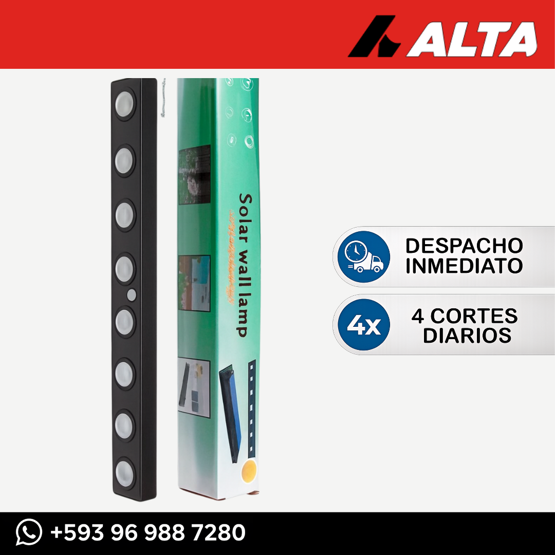 Lampara Aplique Solar de 8 LEDs
