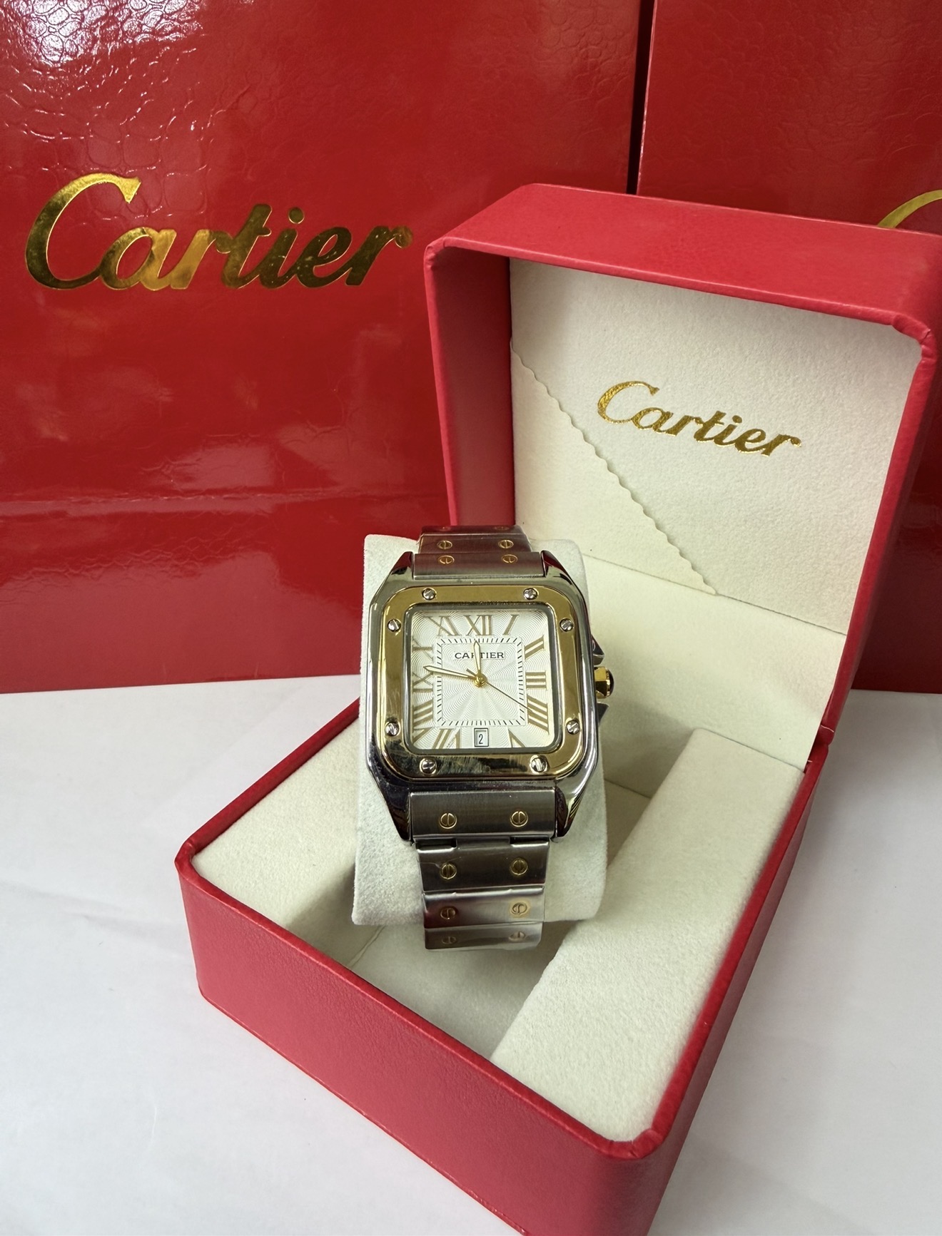 Miniatura 5 de Cartier santos - Color: plata x negro