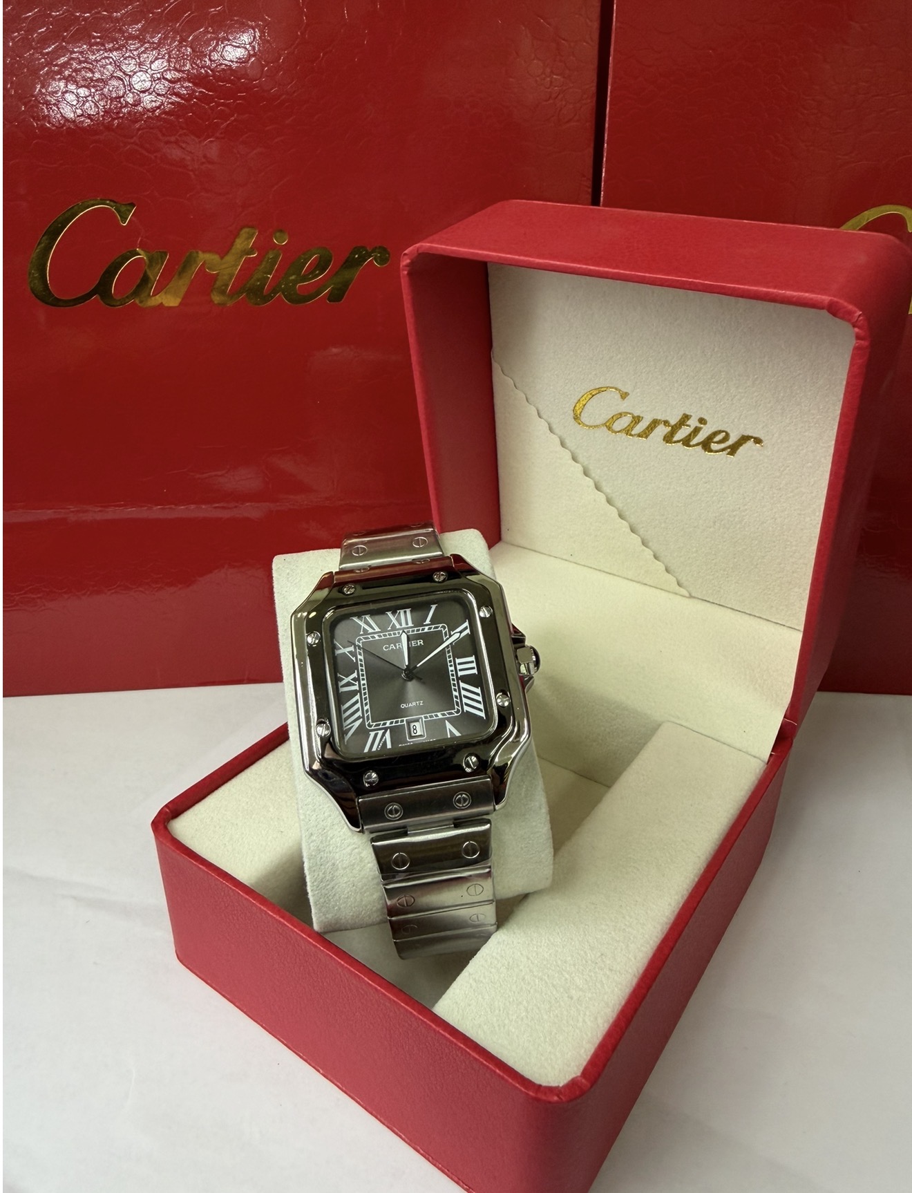 Miniatura 7 de Cartier santos - Color: plata x negro